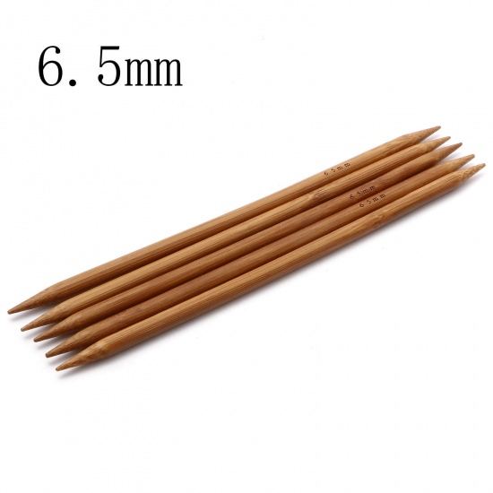 Immagine di (US10.5 6.5mm) Bambù DP Ferri da Maglia Marrone 20cm Lunghezza, 5 Pz