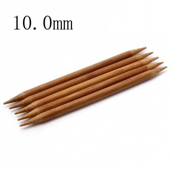Immagine di (US15 10.0mm) Bambù DP Ferri da Maglia Marrone 20cm Lunghezza, 5 Pz