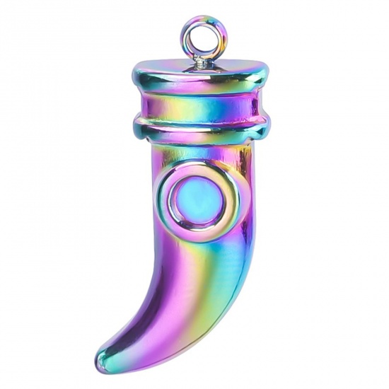 Immagine di 2 Pz Placcatura Sottovuoto PVD Ecologica 304 Acciaio Inossidabile Ciondoli Coltello Colore Arcobaleno Placcato 20mm x 10mm