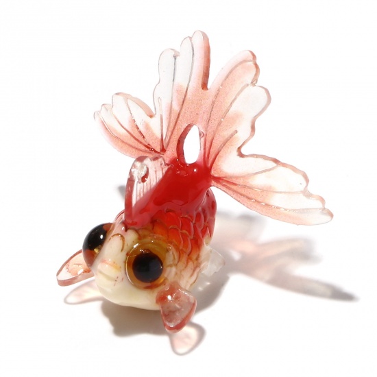 Picture of Resin 3D Charms Goldfish Red 29mm x 26mm, 1 Piece