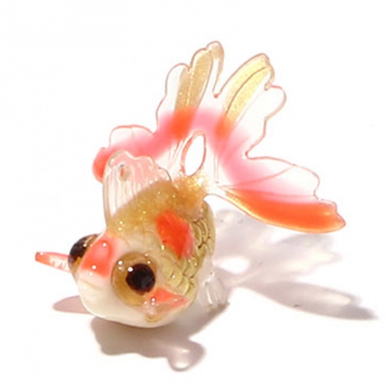 Picture of Resin 3D Charms Goldfish Orange 29mm x 26mm, 1 Piece