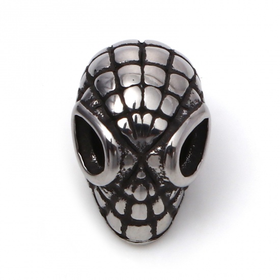 Immagine di 304 Acciaio Inossidabile Perline Extraterrestre Argento Antico 12mm x 9mm, 1 Pz