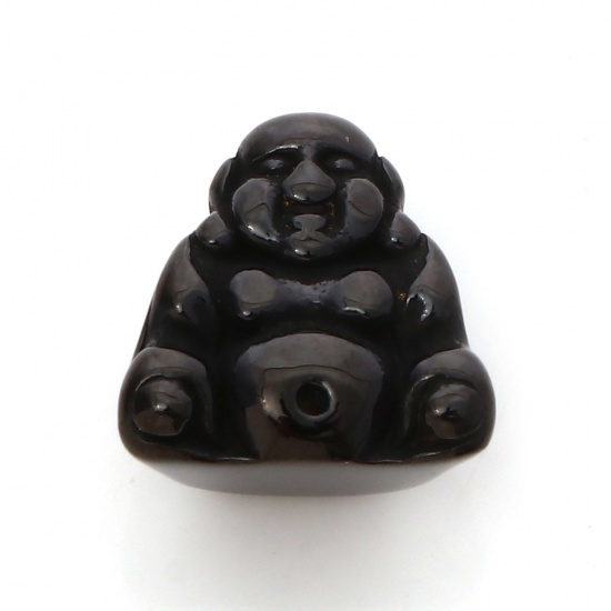Bild von 304 Edelstahl Religiös Perlen Maitreya Schwarz 12mm x 11mm, 1 Stück