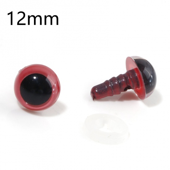 Immagine di Plastica Accessori per materiali artigianali fatti a mano fai-da-te Rosa Bambola Occhi 12mm Dia., 20 Seri