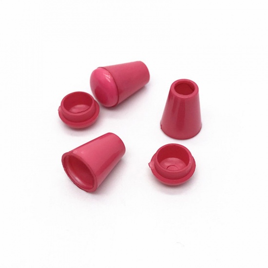 Picture of Plastic Cord Lock Stopper Sweater Shoelace Rope Buckle Pendant Clothing Accessories Fuchsia 14mm x 9mm, 20 Sets