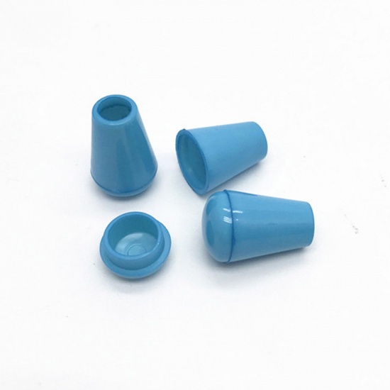 Image de Arrêt Cordon en Plastique Bleu Lac 14mm x 9mm , 20 Kits