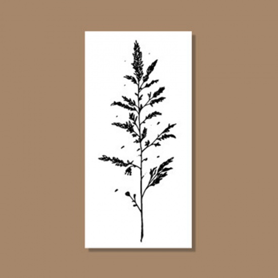Immagine di Legno Collezione Flora Timbro di Tenuta Rettangolo Cachi Erbe Aromatiche 6cm x 3cm, 1 Pz
