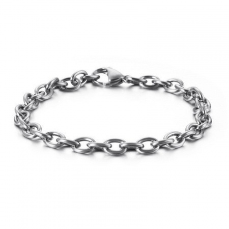 Immagine di 304 Acciaio Inossidabile Catena a Cavo Braccialetti All'Ingrosso, Tono Argento Donne Semplice Regalo Fornitura di Gioielli, 20cm Lunghezza, 1 Pz