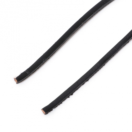 Picture of Cowhide Leather Jewelry Cord Rope Black 3mm, 1 Piece (Approx 1 M/Piece)