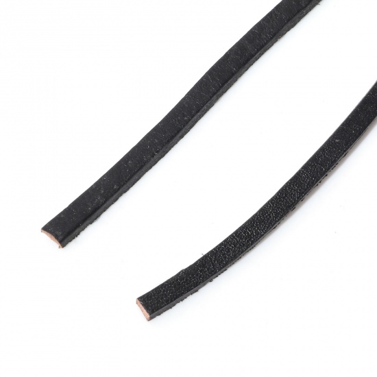 Picture of Cowhide Leather Jewelry Cord Rope Black 4mm, 1 Piece (Approx 1 M/Piece)