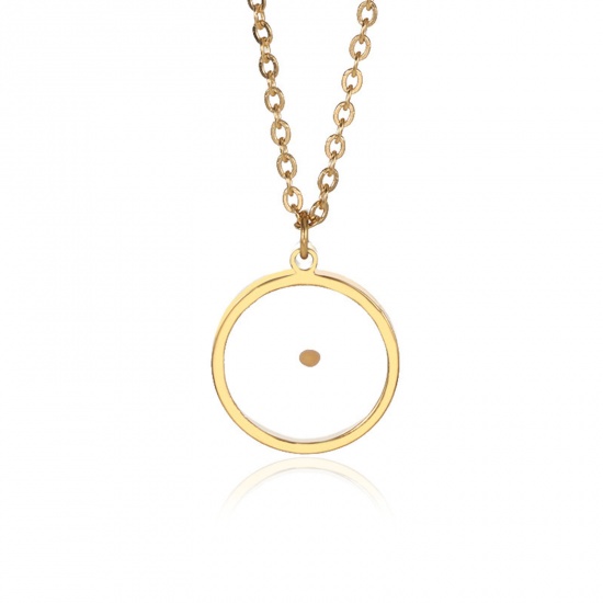 Picture of Creativity Mustard Seed Necklace Fashion 304 Stainless Steel Necklace Gold Plated Round 38cm(15") long, 1 Piece