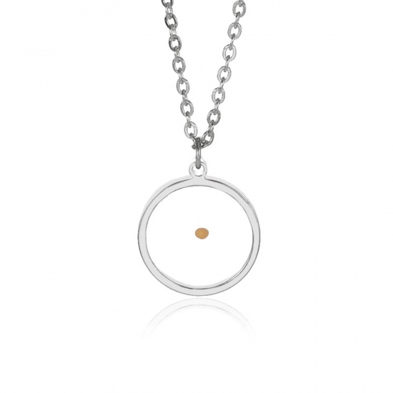 Picture of Creativity Mustard Seed Necklace Fashion 304 Stainless Steel Necklace Silver Tone Round 38cm(15") long, 1 Piece