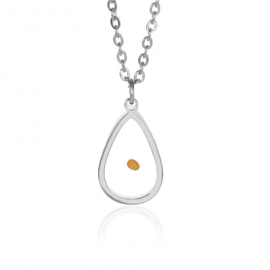 Picture of Creativity Mustard Seed Necklace Fashion 304 Stainless Steel Necklace Silver Tone Drop 38cm(15") long, 1 Piece