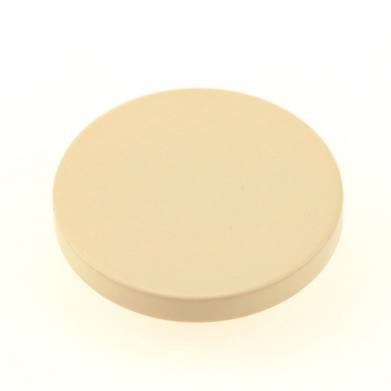 Picture of Resin Metal Sewing Shank Buttons Single Hole Apricot Beige Round Painted 15mm Dia., 10 PCs