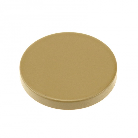 Picture of Resin Metal Sewing Shank Buttons Single Hole Beige Round Painted 15mm Dia., 10 PCs
