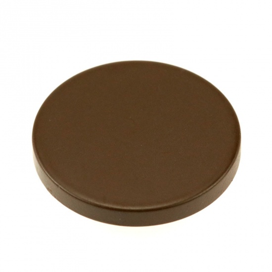 Picture of Resin Metal Sewing Shank Buttons Single Hole Coffee Round Painted 15mm Dia., 10 PCs