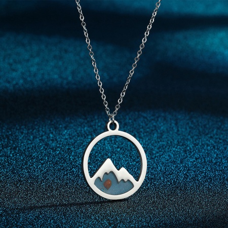 Picture of Creativity Mustard Seed 304 Stainless Steel Necklace Multicolor Round Mountain Hollow 45cm(17 6/8
