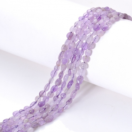 Picture of Stone ( Natural ) Loose Beads Irregular Purple About 6mm x 8mm, 1 Strand (Approx 47 PCs/Strand)