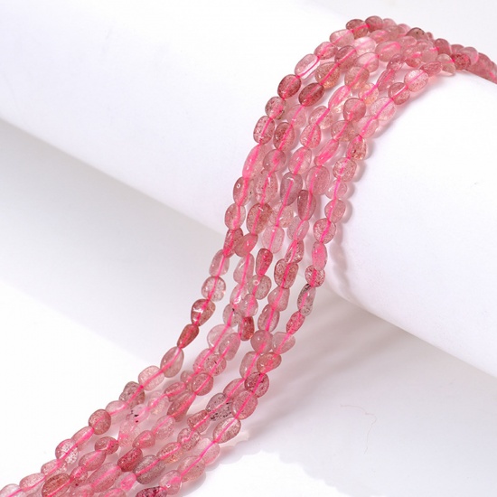 Picture of Strawberry Quartz ( Natural ) Loose Beads Irregular Dark Pink About 6mm x 8mm, 1 Strand (Approx 47 PCs/Strand)