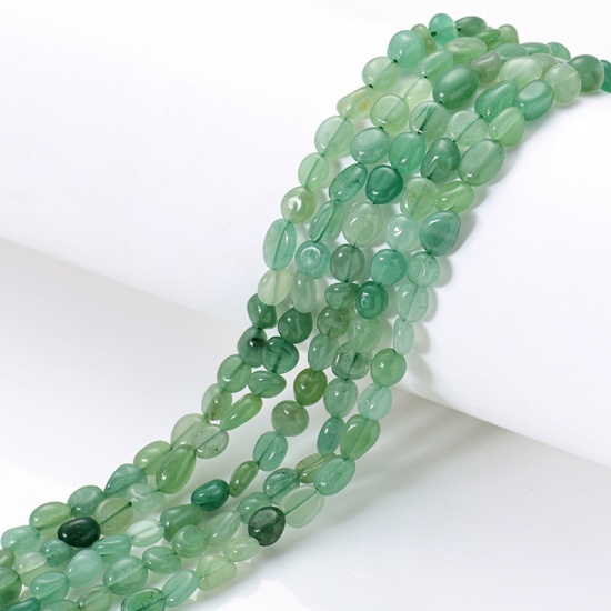 Picture of Green Aventurine ( Natural ) Loose Beads Irregular Green About 6mm x 8mm, 1 Strand (Approx 47 PCs/Strand)