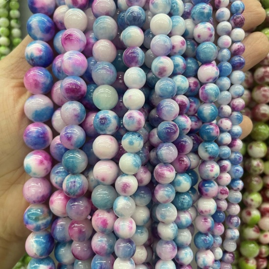 Immagine di Pietra ( Naturale ) Perline Multicolore Tondo 8mm Dia., 1 Filo (Circa 47 Pz/Treccia)