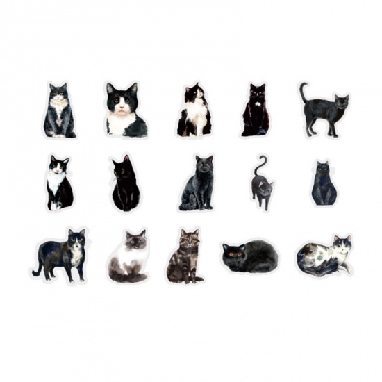 Picture of PET DIY Scrapbook Deco Stickers Black Cat Animal 1 Set ( 30 PCs/Set)