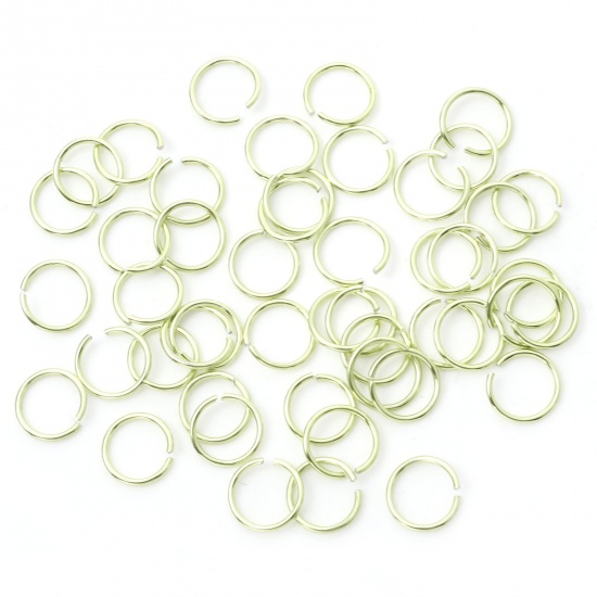 Picture of 1mm Aluminum Open Jump Rings Findings Round Grass Green 10mm Dia, 300 PCs
