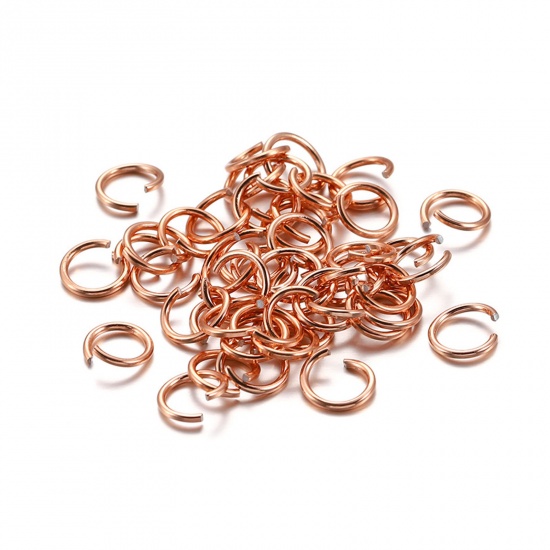 Picture of 1mm Aluminum Open Jump Rings Findings Round KC Gold Plated 10mm Dia, 300 PCs