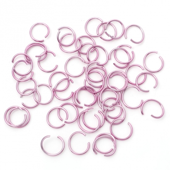 Picture of 1mm Aluminum Open Jump Rings Findings Round Light Pink 10mm Dia, 300 PCs