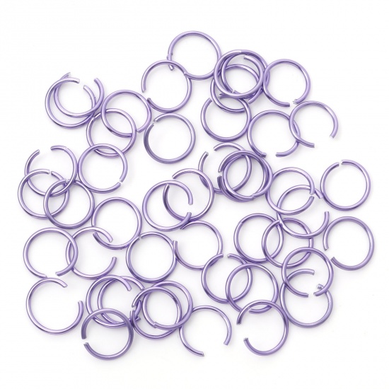 Picture of 1mm Aluminum Open Jump Rings Findings Round Mauve 10mm Dia, 300 PCs