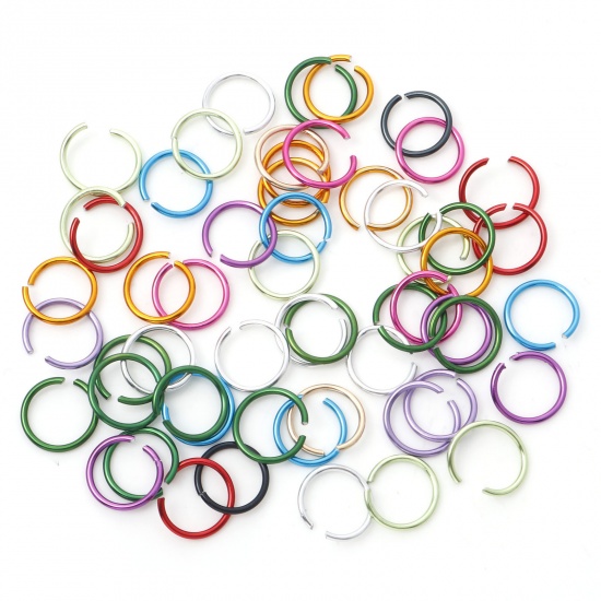 Picture of 1mm Aluminum Open Jump Rings Findings Round At Random Color Mixed 10mm Dia, 300 PCs