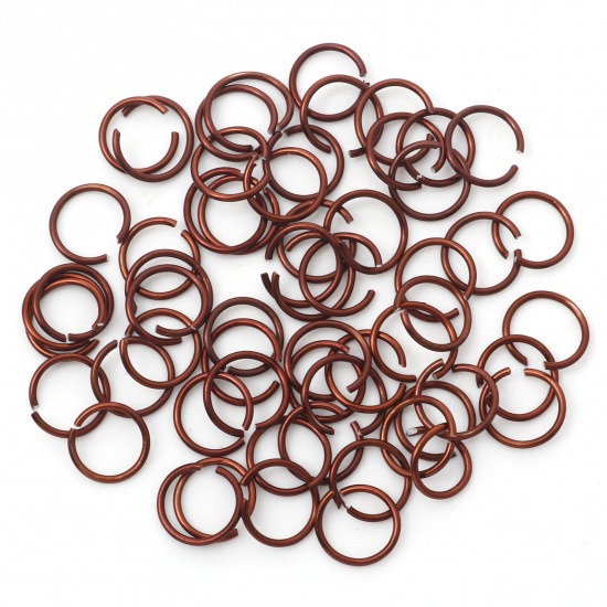Picture of 1mm Aluminum Open Jump Rings Findings Round Red Copper 10mm Dia, 300 PCs