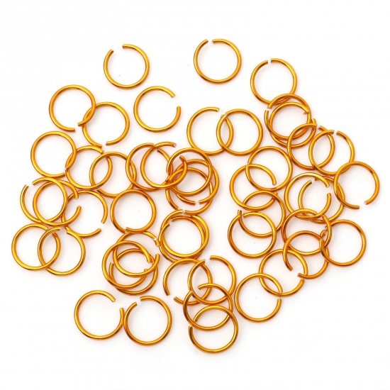 Picture of 1mm Aluminum Open Jump Rings Findings Round Rose Gold 10mm Dia, 300 PCs