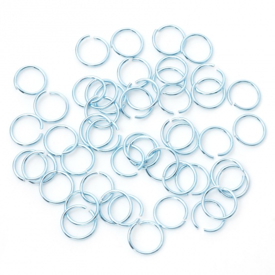 Picture of 1mm Aluminum Open Jump Rings Findings Round Skyblue 10mm Dia, 300 PCs