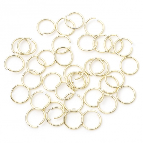 Picture of 1mm Aluminum Open Jump Rings Findings Round Yellow 10mm Dia, 300 PCs