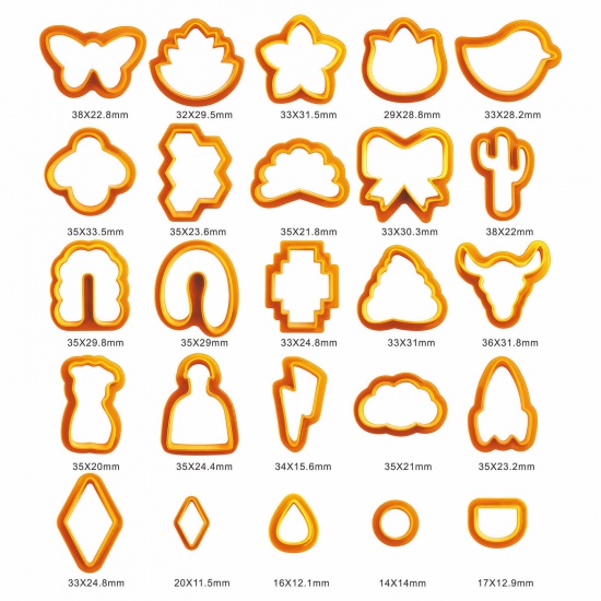 Picture of Plastic Modeling Clay Tools DIY Handmade Earring Jewelry Material Set Orange Butterfly Animal Cactus 1 Set ( 25 PCs/Set)