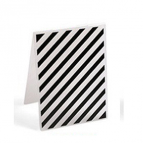 Picture of Plastic Embossing Folders Template Rectangle White Stripe Pattern 14.8cm x 10.5cm, 1 Piece