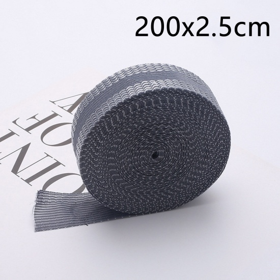 Picture of Polyester Pants Hemming Shortening Iron On Webbing Self-Adhesive Tape DIY Household Sewing Supplies Gray 200cm x 2.5cm, 1 Packet