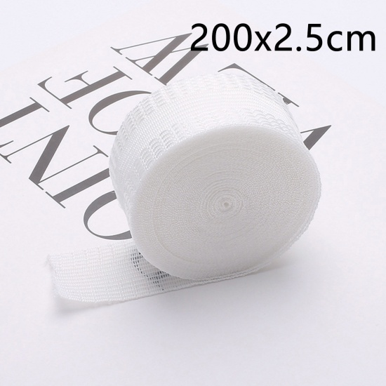 Picture of Polyester Pants Hemming Shortening Iron On Webbing Self-Adhesive Tape DIY Household Sewing Supplies White 200cm x 2.5cm, 1 Packet