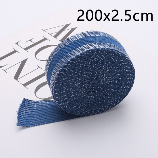 Picture of Polyester Pants Hemming Shortening Iron On Webbing Self-Adhesive Tape DIY Household Sewing Supplies Blue 200cm x 2.5cm, 1 Packet