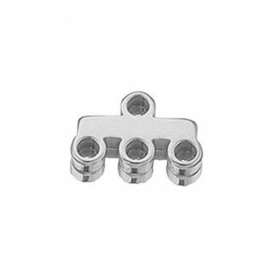 Picture of 304 Stainless Steel Connectors Silver Tone Sticks 7.5mm x 3mm, 5 PCs