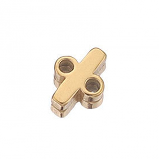 Picture of 5 PCs 304 Stainless Steel Connectors Charms Pendants 18K Gold Color Sticks 6mm x 3mm