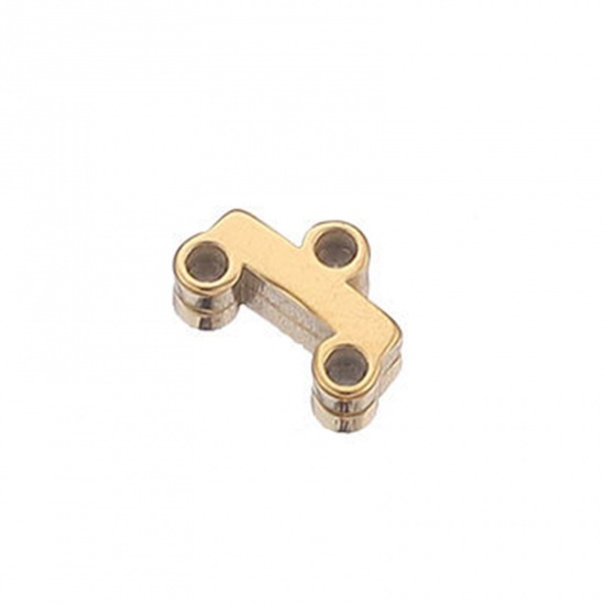 Picture of 5 PCs 304 Stainless Steel Connectors Charms Pendants 18K Gold Color Sticks 7.5mm x 3mm