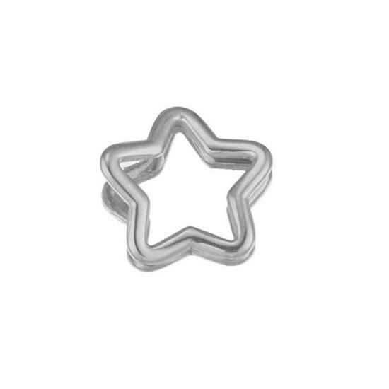 Picture of 304 Stainless Steel Charms Silver Tone Pentagram Star Twisted 15mm Dia., 5 PCs