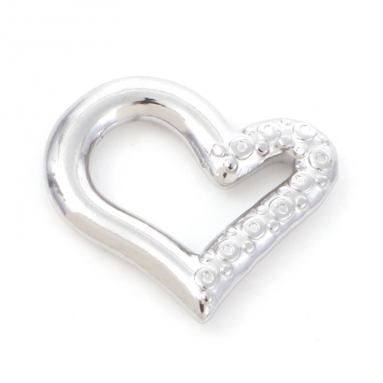 Image de Breloques en 304 Acier Inoxydable Argent Mat Cœur 21mm x 19mm , 1 Pièce