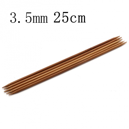 Picture of 3.5mm Bamboo Double Pointed Knitting Needles Brown 25cm(9 7/8") long, 5 PCs