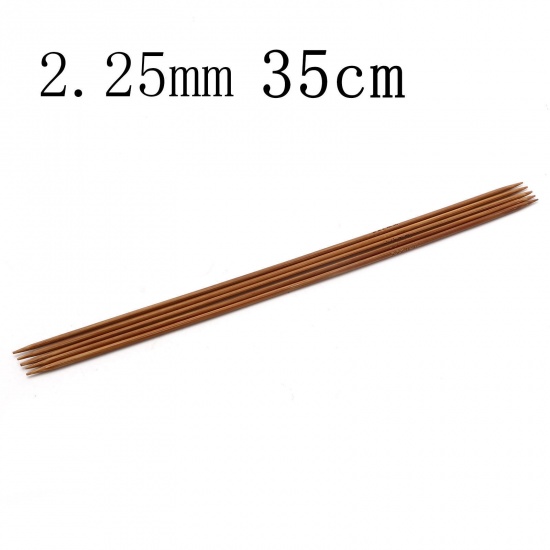 Picture of 2.25mm Bamboo Double Pointed Knitting Needles Brown 35cm(13 6/8") long, 5 PCs