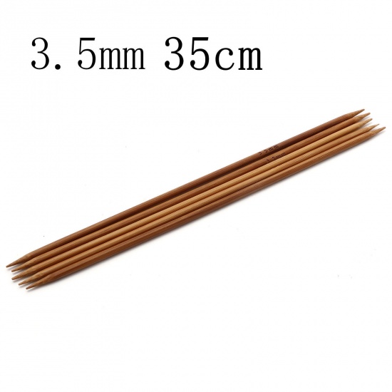 Picture of 3.5mm Bamboo Double Pointed Knitting Needles Brown 35cm(13 6/8") long, 5 PCs