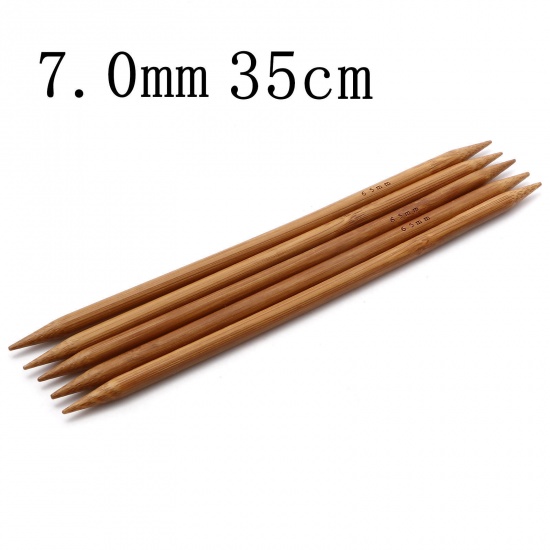 Picture of 7mm Bamboo Double Pointed Knitting Needles Brown 35cm(13 6/8") long, 5 PCs