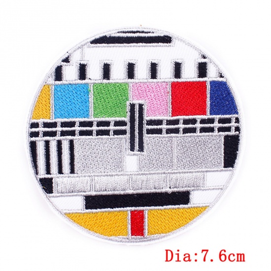 Picture of Polyester Iron On Patches Appliques (With Glue Back) DIY Sewing Craft Clothing Decoration Multicolor Embroidered 2 PCs